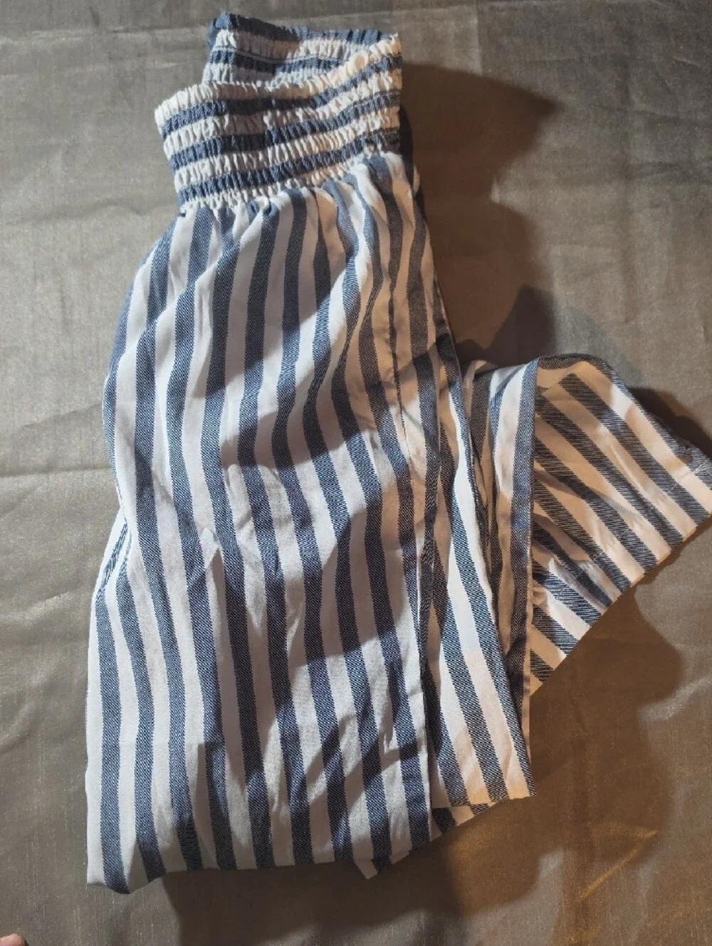 Japna Blue & White Striped Smocked Set